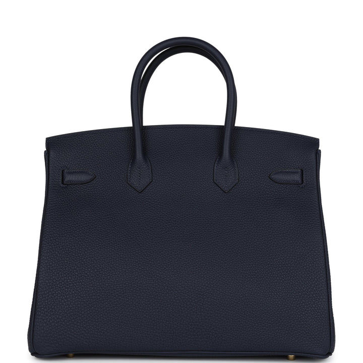 Hermes Birkin 35 Bleu Nuit Togo Gold Hardware