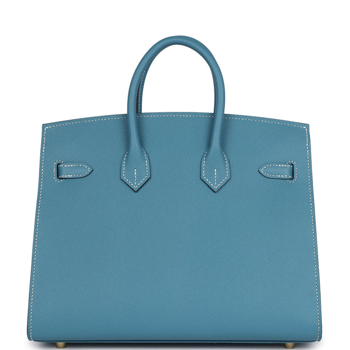 Hermes Birkin Sellier 25 Blue Jean Epsom Gold Hardware