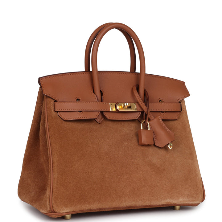 Hermes Birkin 25 Chamois Grizzly and Gold Swift Gold Hardware