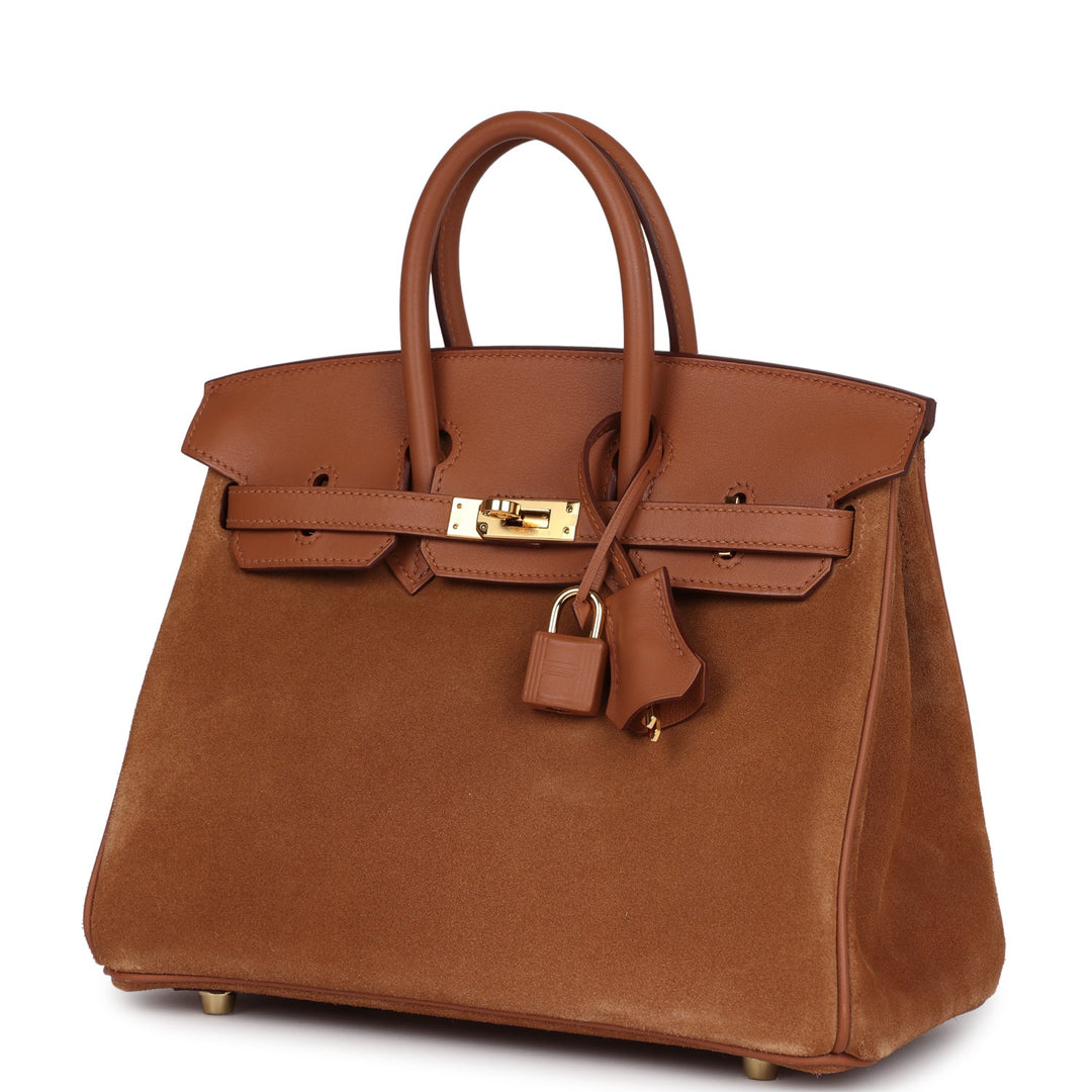 Hermes Birkin 25 Chamois Grizzly and Gold Swift Gold Hardware
