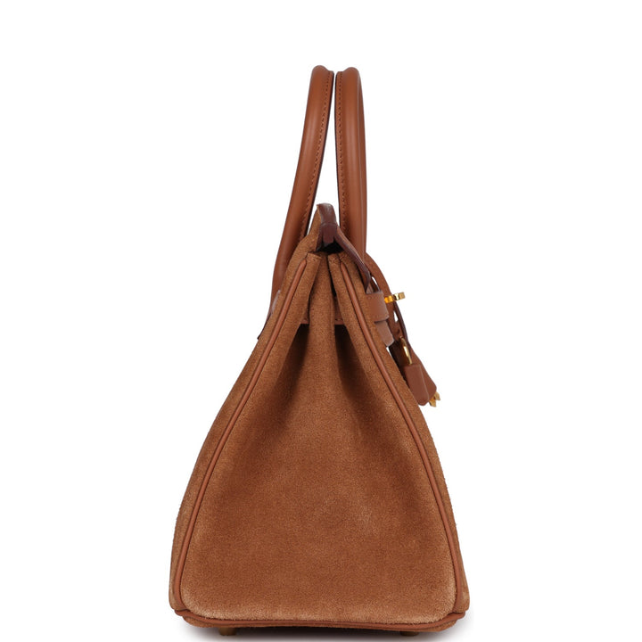 Hermes Birkin 25 Chamois Grizzly and Gold Swift Gold Hardware