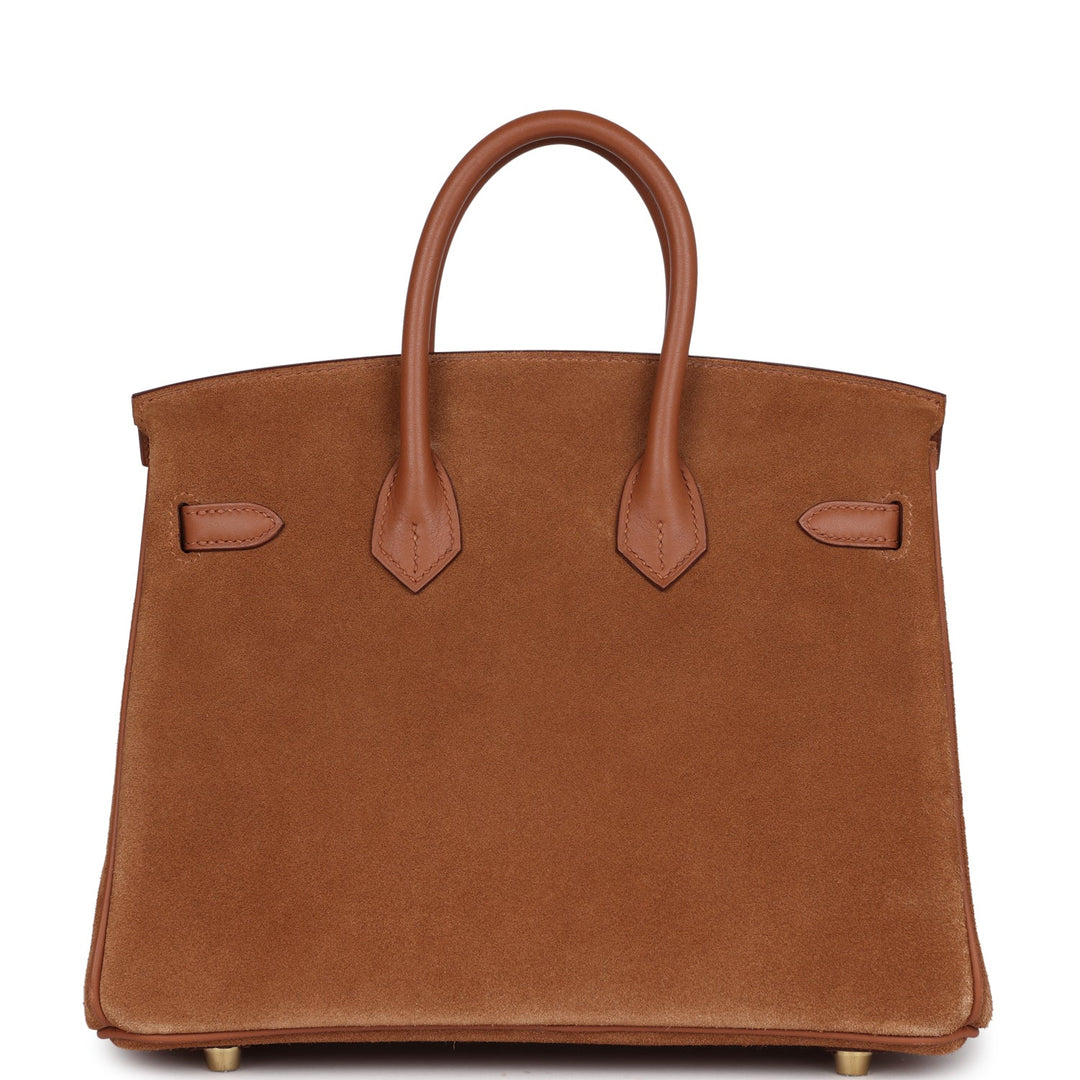Hermes Birkin 25 Chamois Grizzly and Gold Swift Gold Hardware