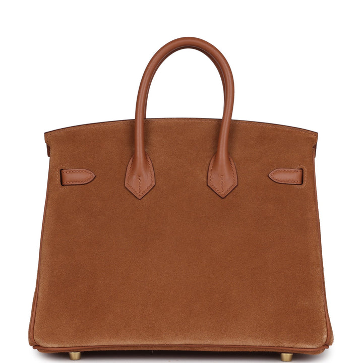 Hermes Birkin 25 Chamois Grizzly and Gold Swift Gold Hardware