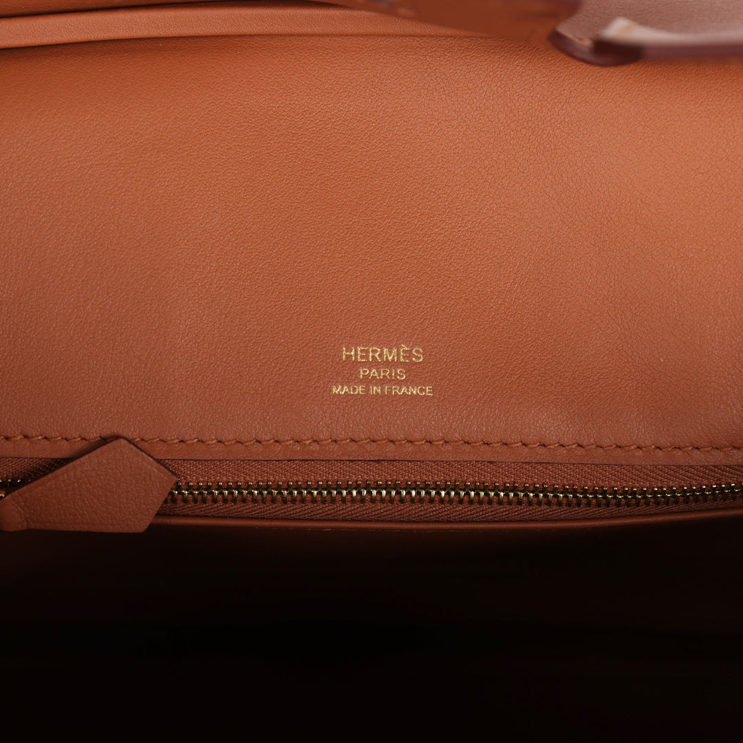 Hermes Birkin 25 Chamois Grizzly and Gold Swift Gold Hardware