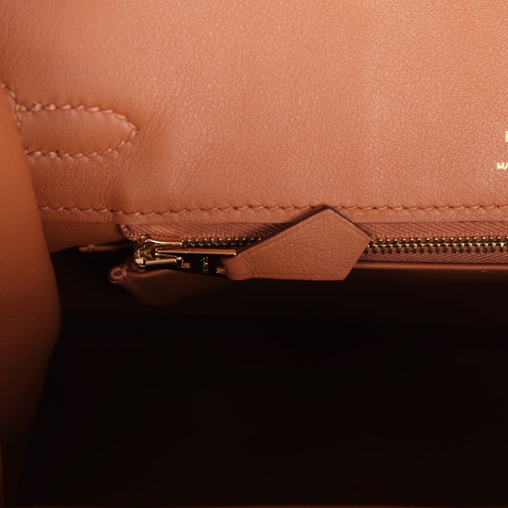 Hermes Birkin 25 Chamois Grizzly and Gold Swift Gold Hardware