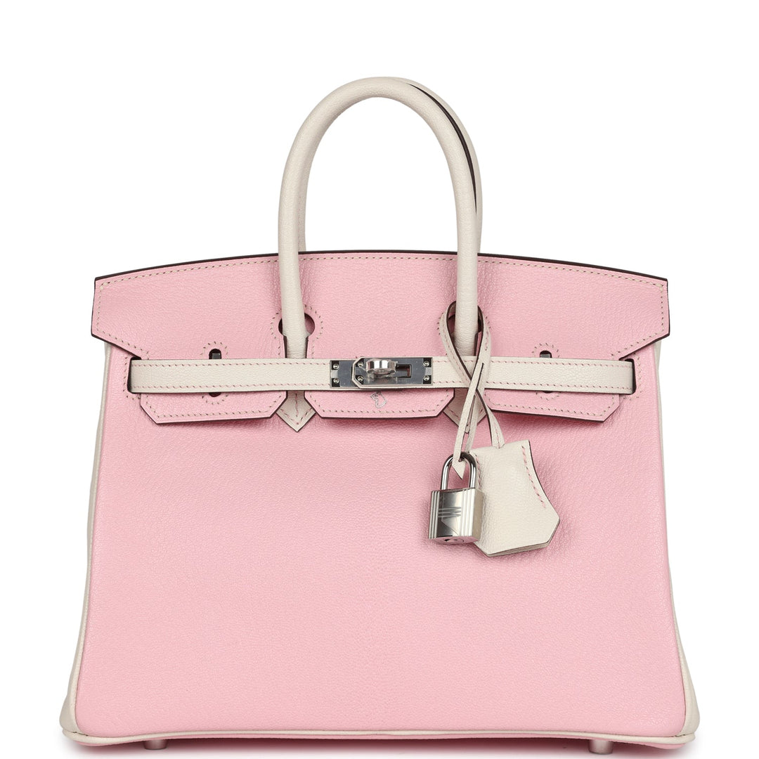Hermes Special Order (HSS) Birkin 25 Rose Sakura and Nata Chevre Brushed Gold Hardware