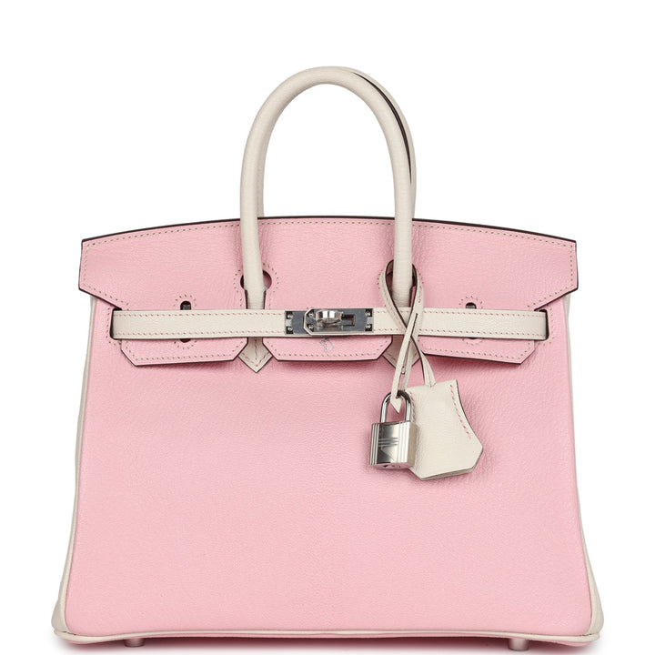 Hermes Special Order (HSS) Birkin 25 Rose Sakura and Nata Chevre Brushed Gold Hardware