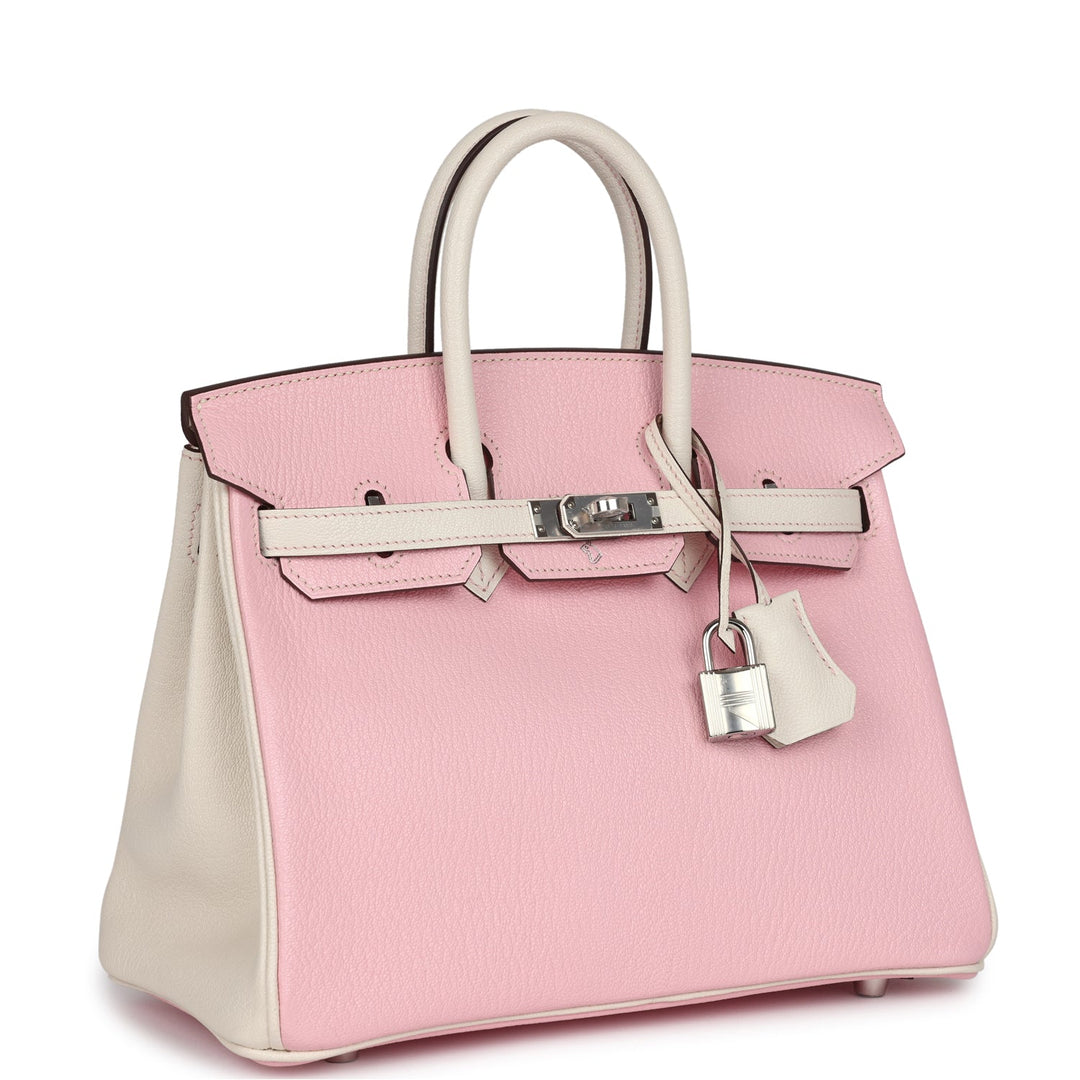 Hermes Special Order (HSS) Birkin 25 Rose Sakura and Nata Chevre Brushed Gold Hardware