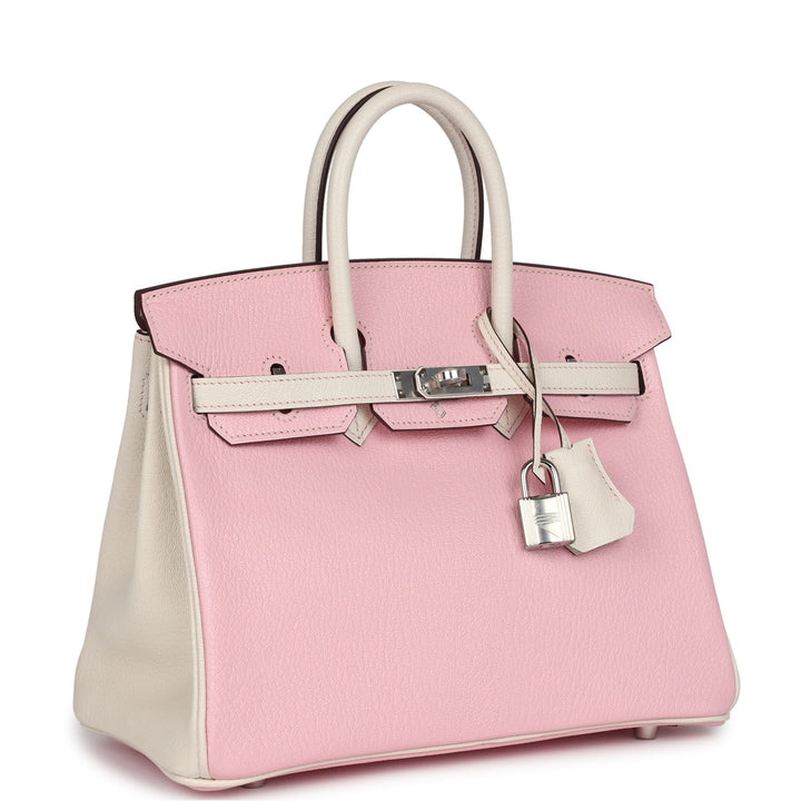 Hermes Special Order (HSS) Birkin 25 Rose Sakura and Nata Chevre Brushed Gold Hardware