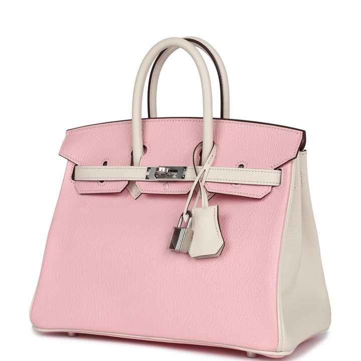 Hermes Special Order (HSS) Birkin 25 Rose Sakura and Nata Chevre Brushed Gold Hardware
