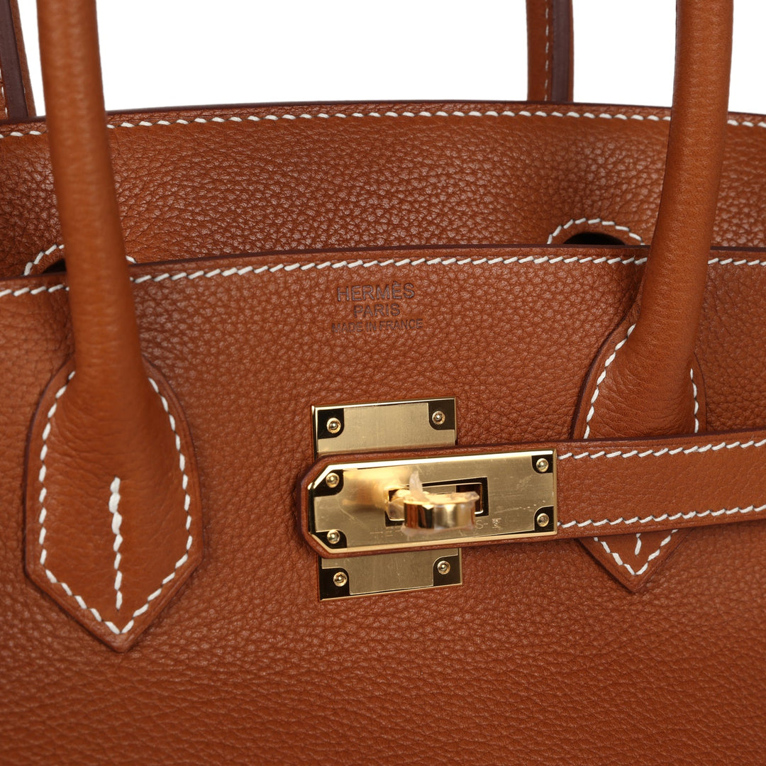 Hermes Birkin 30 Fauve Barenia Faubourg Gold Hardware