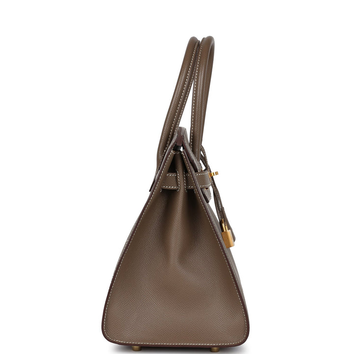 New Hermes Birkin Sellier 30 Etoupe Epsom Gold Hardware