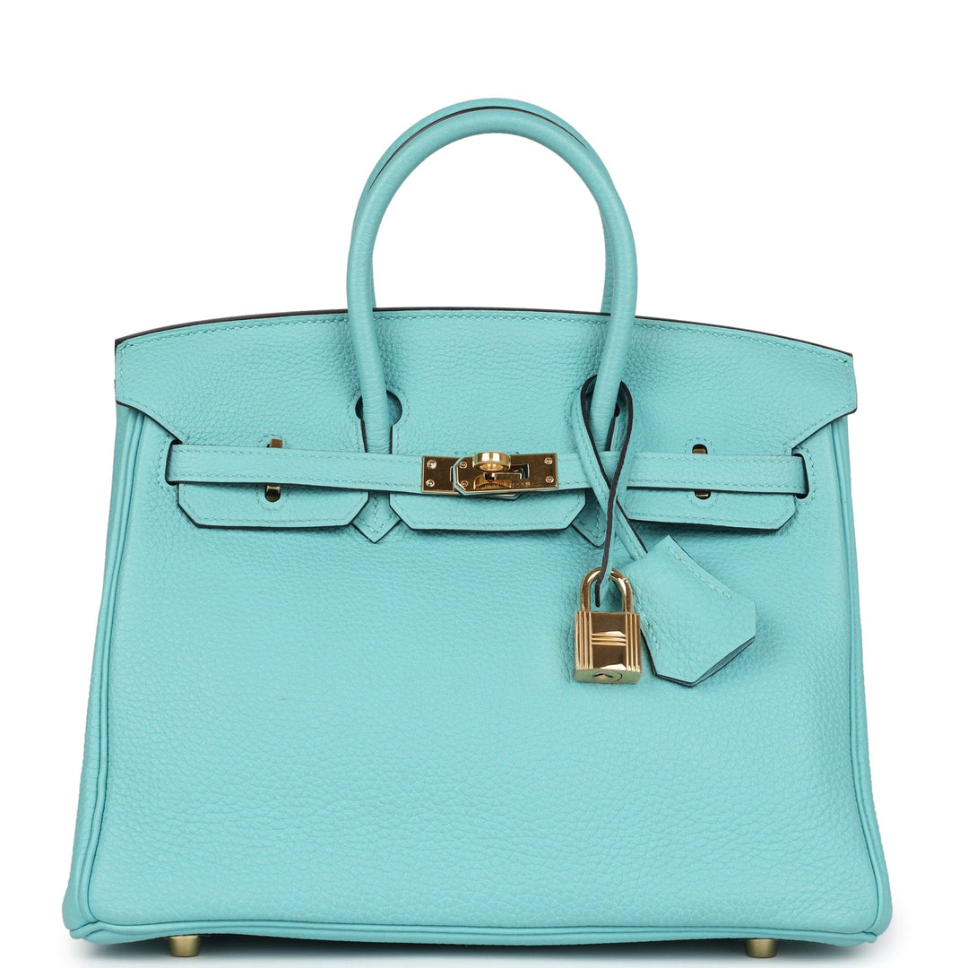 Hermes Birkin 25 Bleu Atoll Togo Gold Hardware