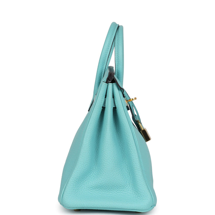 Hermes Birkin 25 Bleu Atoll Togo Gold Hardware