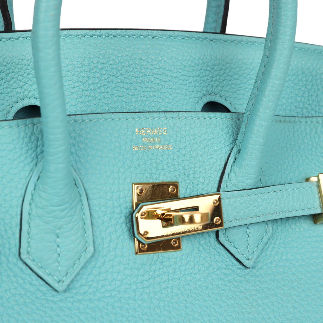 Hermes Birkin 25 Bleu Atoll Togo Gold Hardware