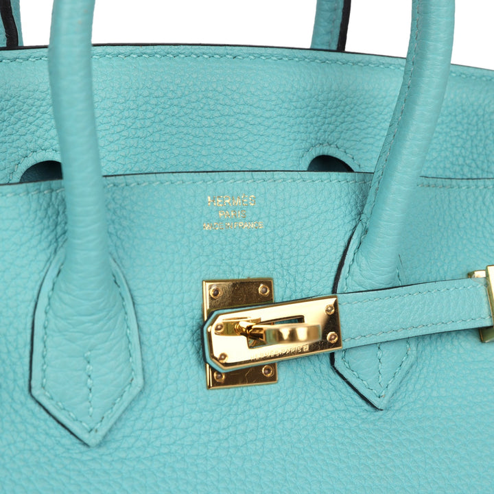 Hermes Birkin 25 Bleu Atoll Togo Gold Hardware
