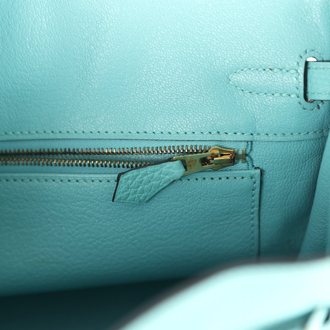 Hermes Birkin 25 Bleu Atoll Togo Gold Hardware