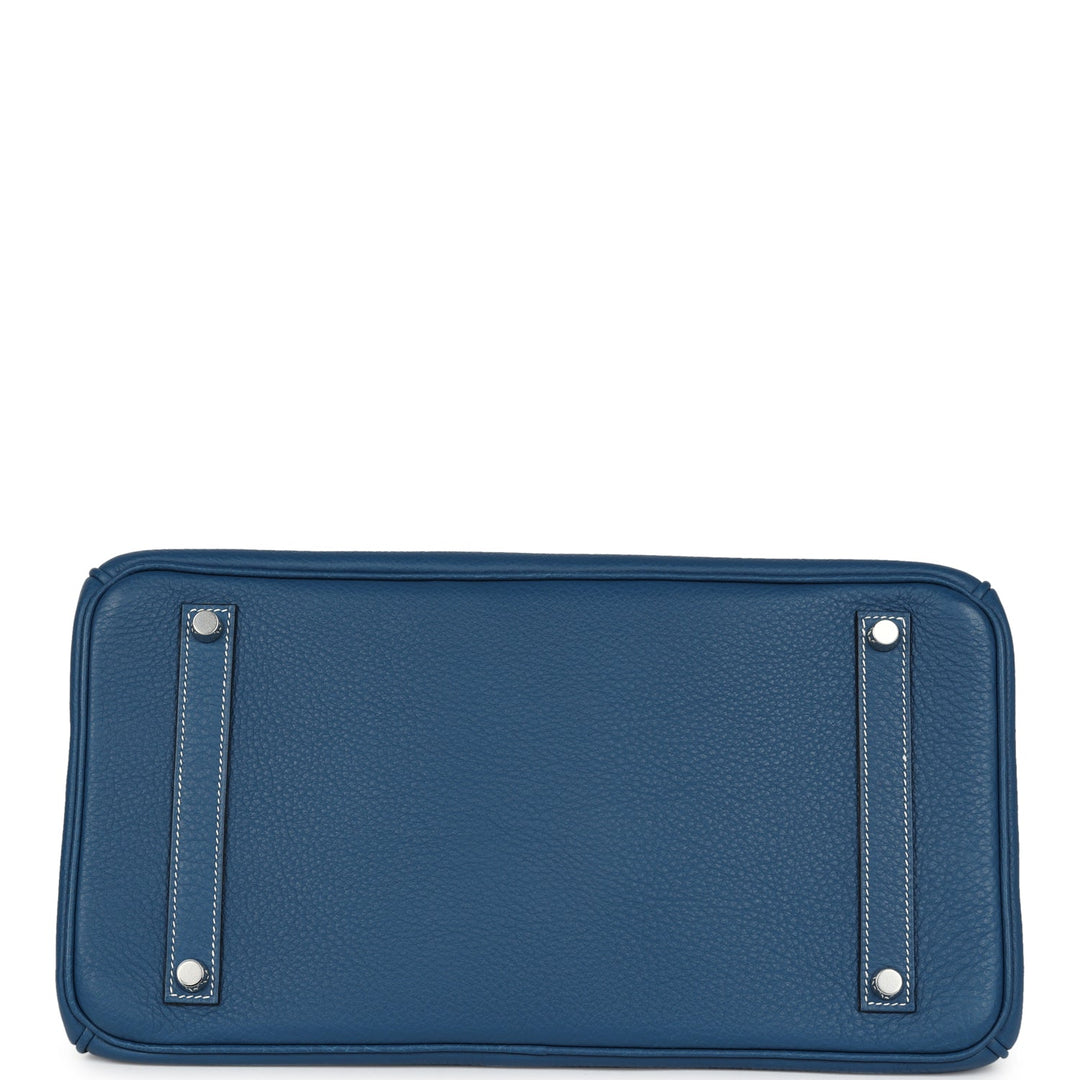 Hermes Birkin 35 Bleu Thalassa Clemence Palladium Hardware