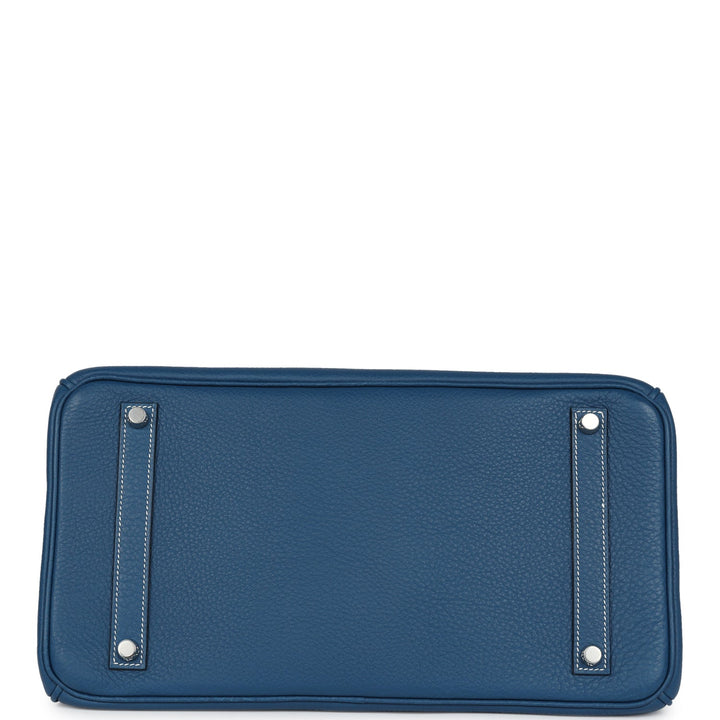 Hermes Birkin 35 Bleu Thalassa Clemence Palladium Hardware