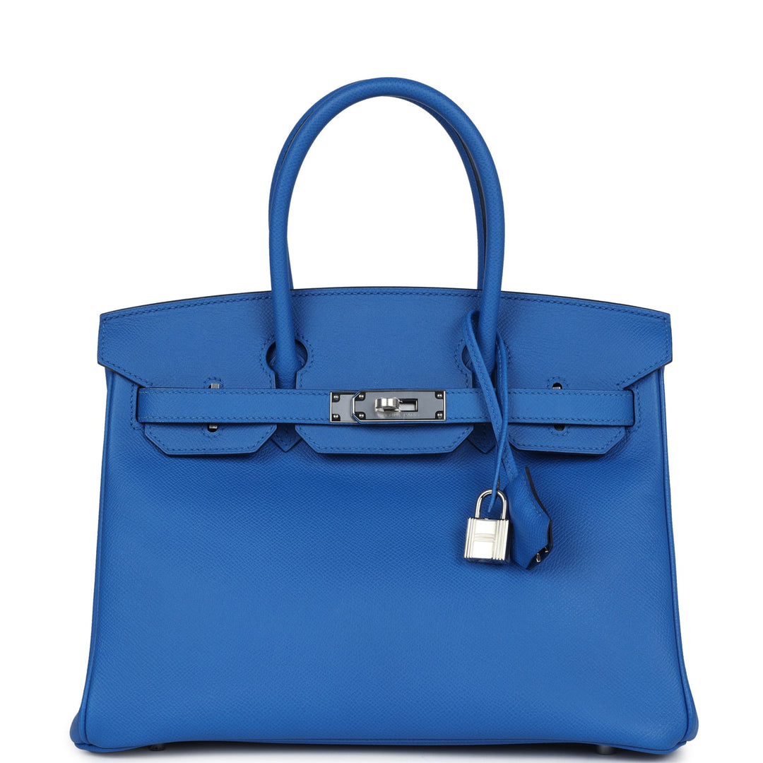 Hermes Birkin 30 Bleu Zellige Epsom Palladium Hardware