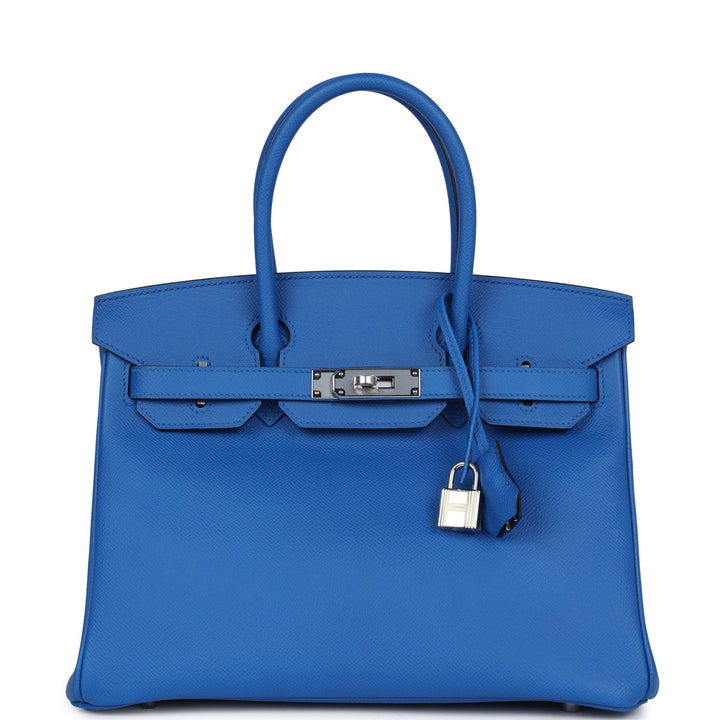 Hermes Birkin 30 Bleu Zellige Epsom Palladium Hardware