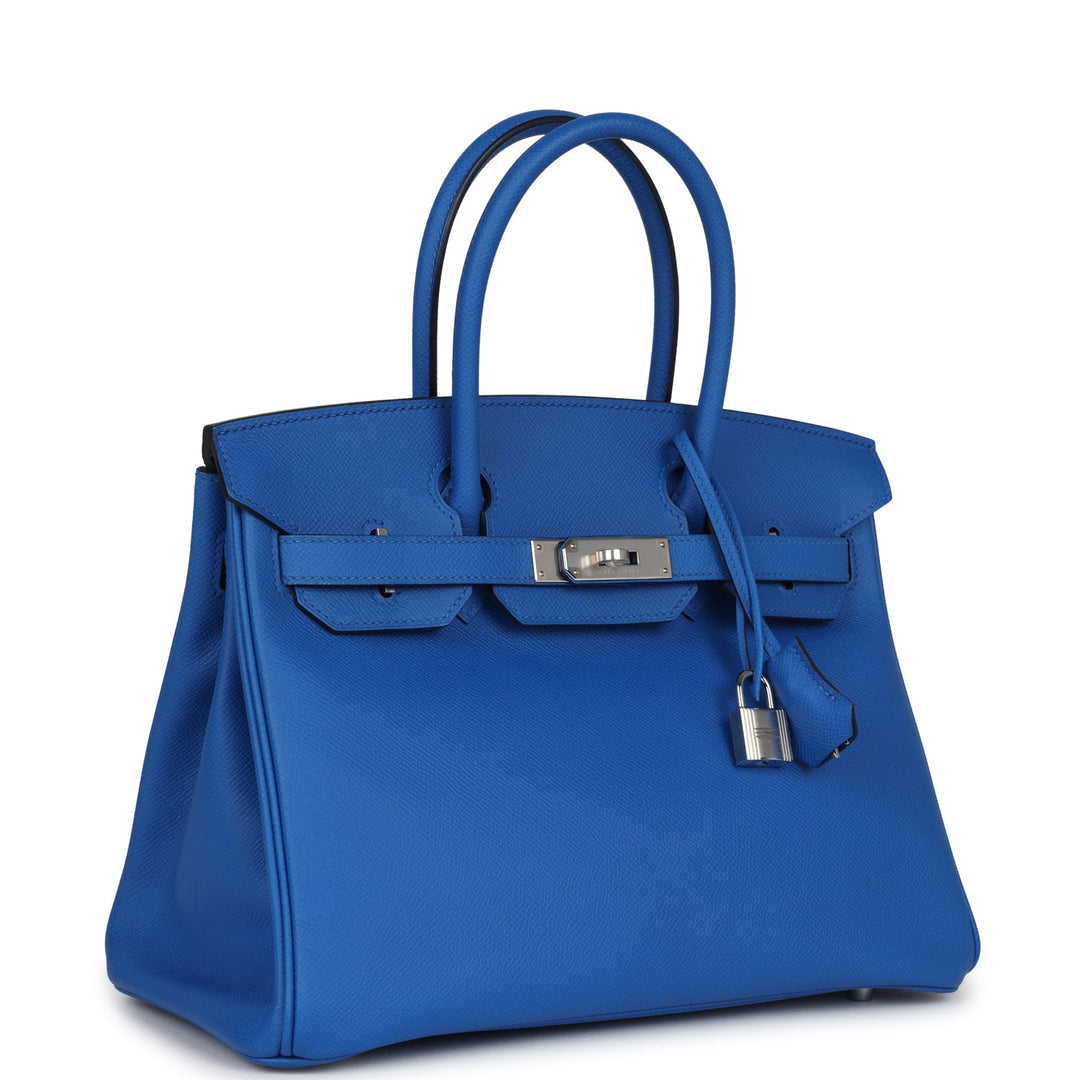 Hermes Birkin 30 Bleu Zellige Epsom Palladium Hardware