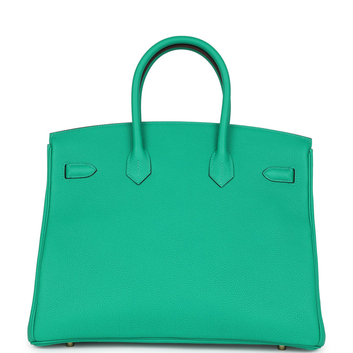 Hermes Special Order (HSS) Birkin 35 Menthe Verso Togo Gold Hardware