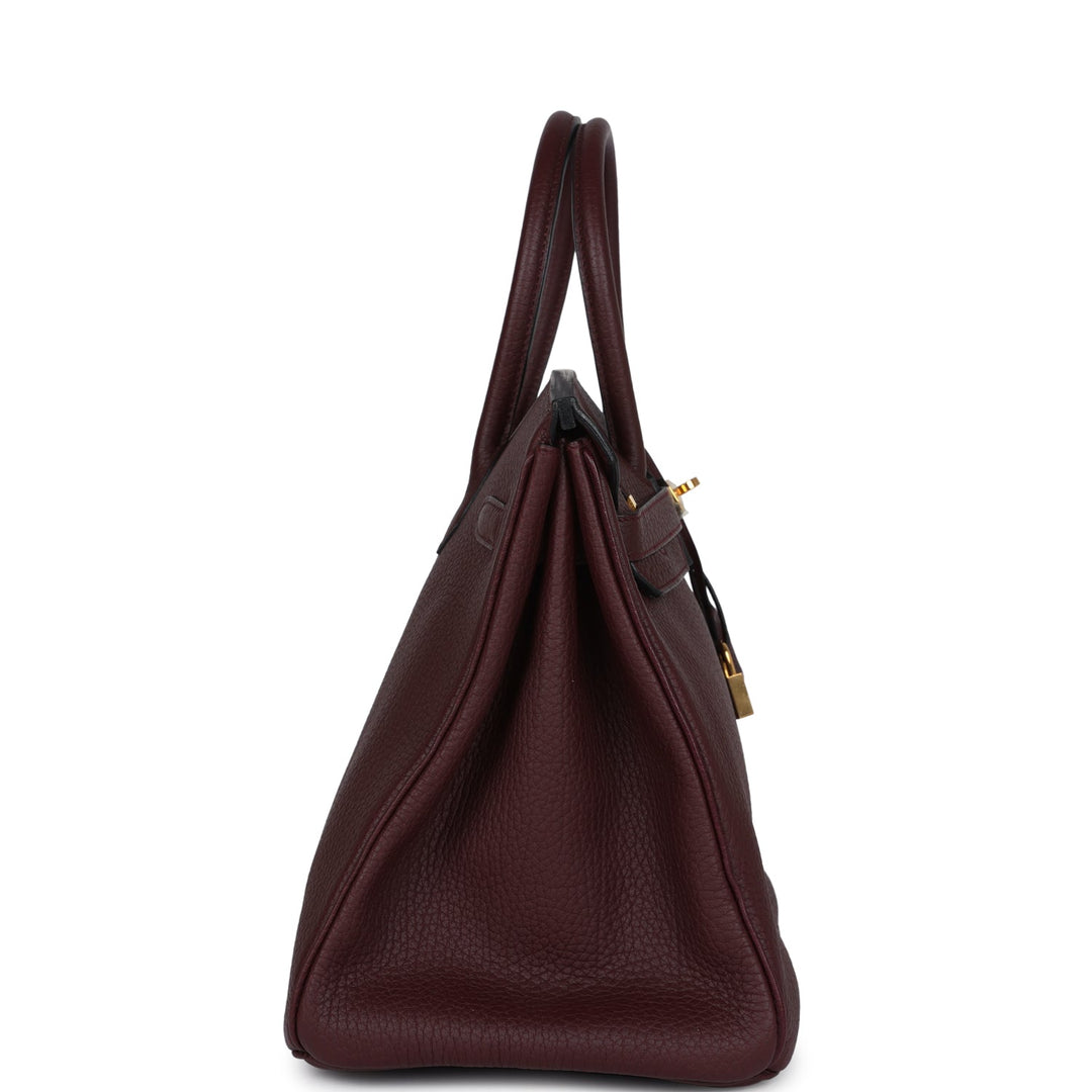 Hermes Birkin 35 Bordeaux Fjord Gold Hardware