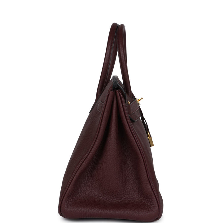Hermes Birkin 35 Bordeaux Fjord Gold Hardware