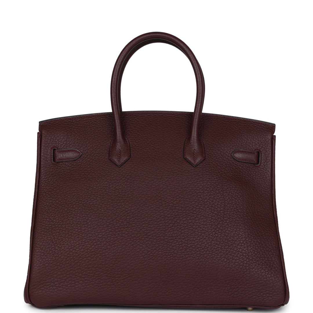 Hermes Birkin 35 Bordeaux Fjord Gold Hardware