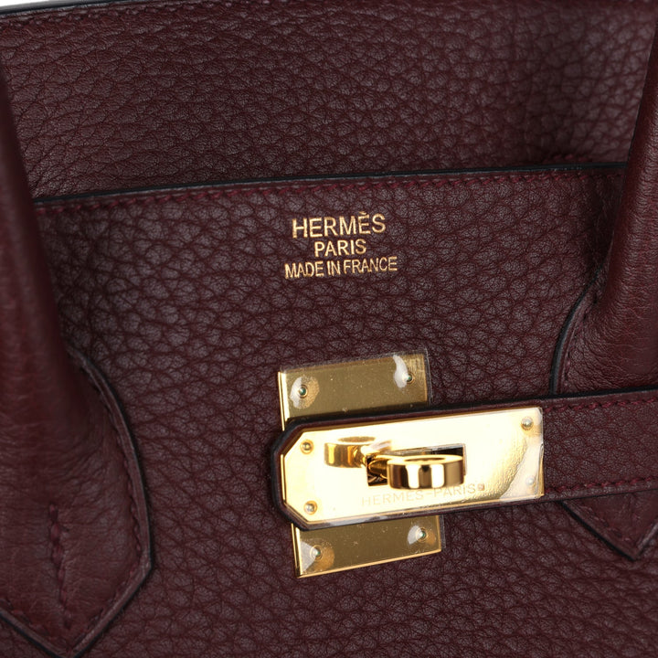 Hermes Birkin 35 Bordeaux Fjord Gold Hardware