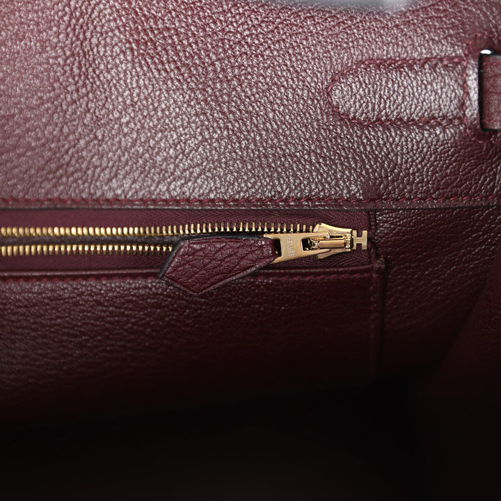Hermes Birkin 35 Bordeaux Fjord Gold Hardware