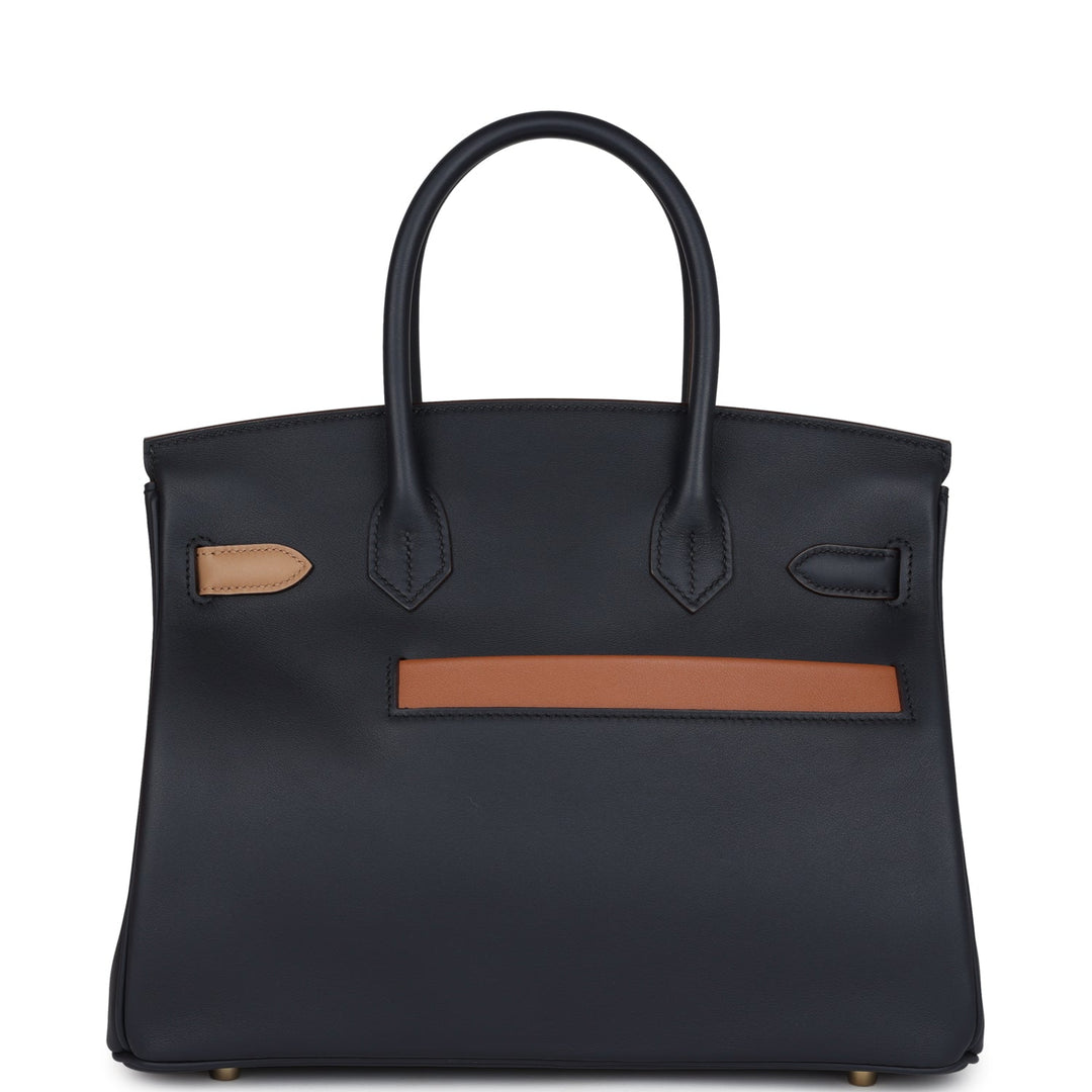 Hermes Colormatic Birkin 30 Caban, Black and Chai Swift Gold Hardware