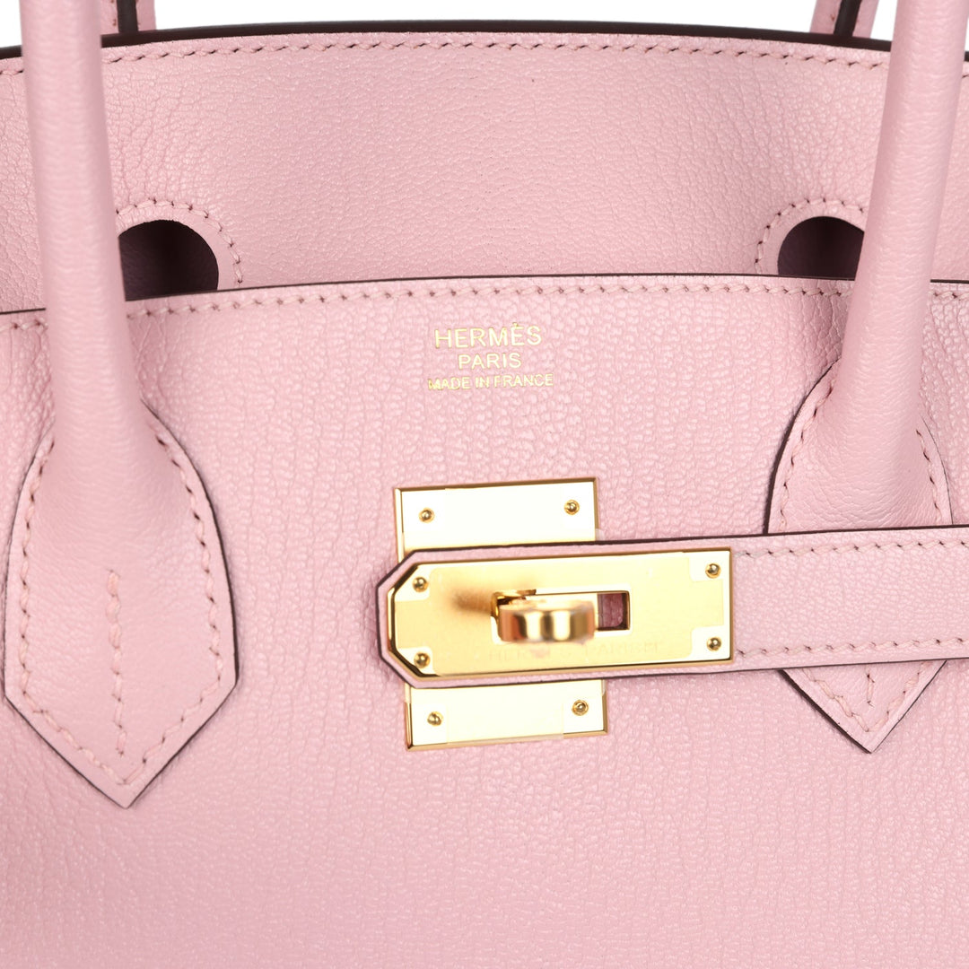 Hermes Birkin 30 Rose Sakura Chevre Mysore Gold Hardware
