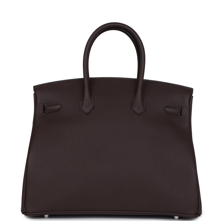 Hermes Birkin 35 Chocolat Togo Palladium Hardware