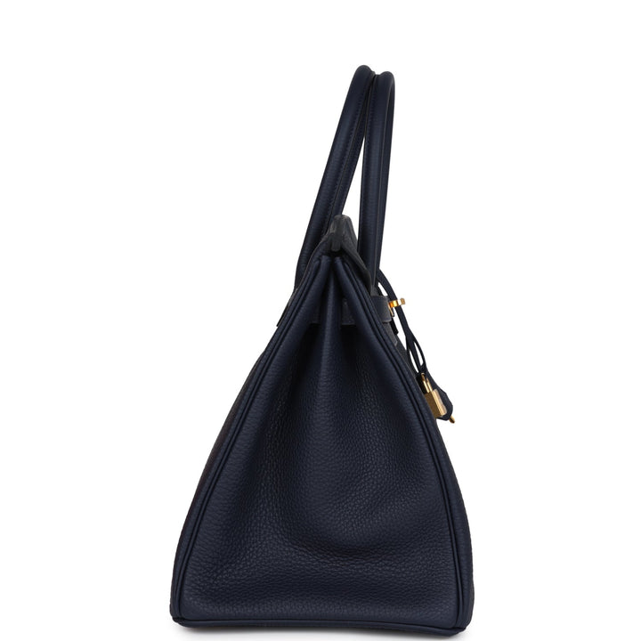 Hermes Birkin 35 Bleu Nuit Togo Gold Hardware