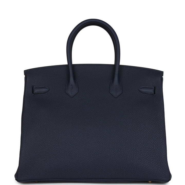 Hermes Birkin 35 Bleu Nuit Togo Gold Hardware