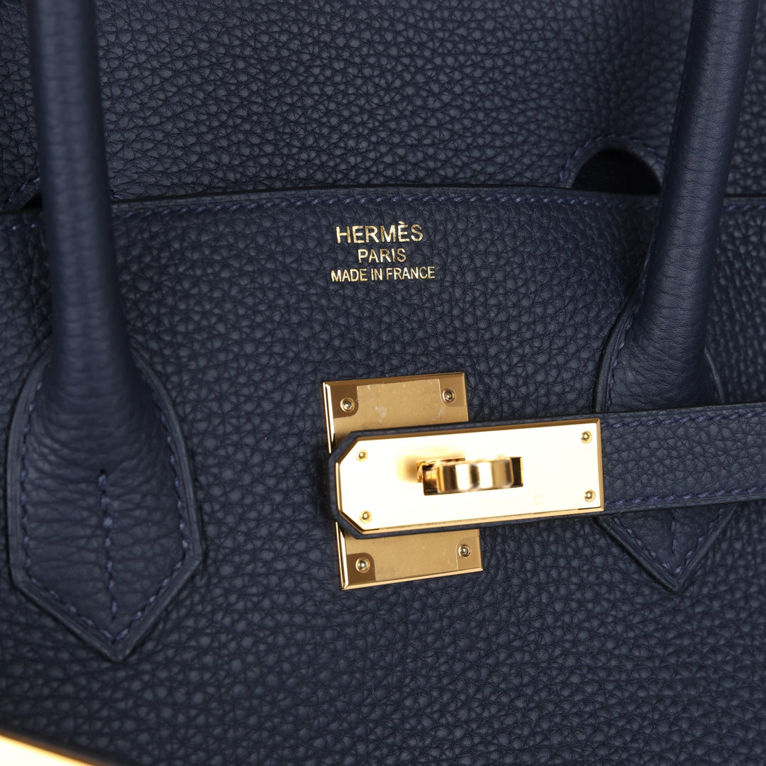 Hermes Birkin 35 Bleu Nuit Togo Gold Hardware