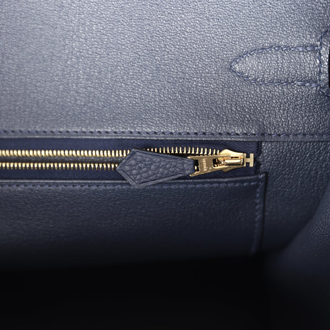 Hermes Birkin 35 Bleu Nuit Togo Gold Hardware