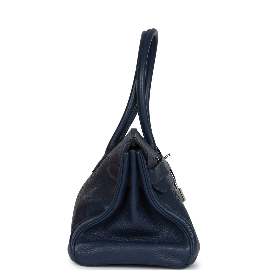 Hermes Shoulder Birkin 42 JPG Bleu De Prusse Clemence Palladium Hardware