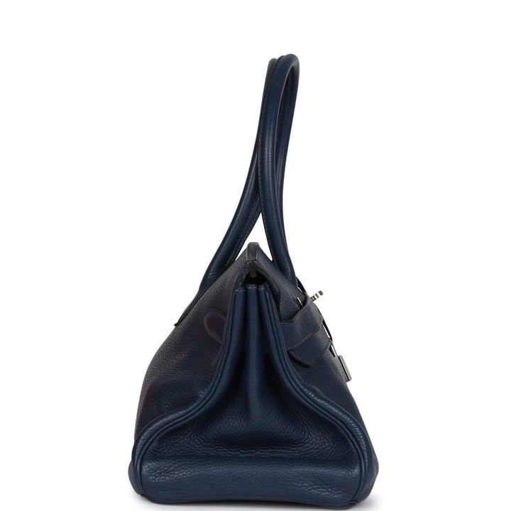 Hermes Shoulder Birkin 42 JPG Bleu De Prusse Clemence Palladium Hardware