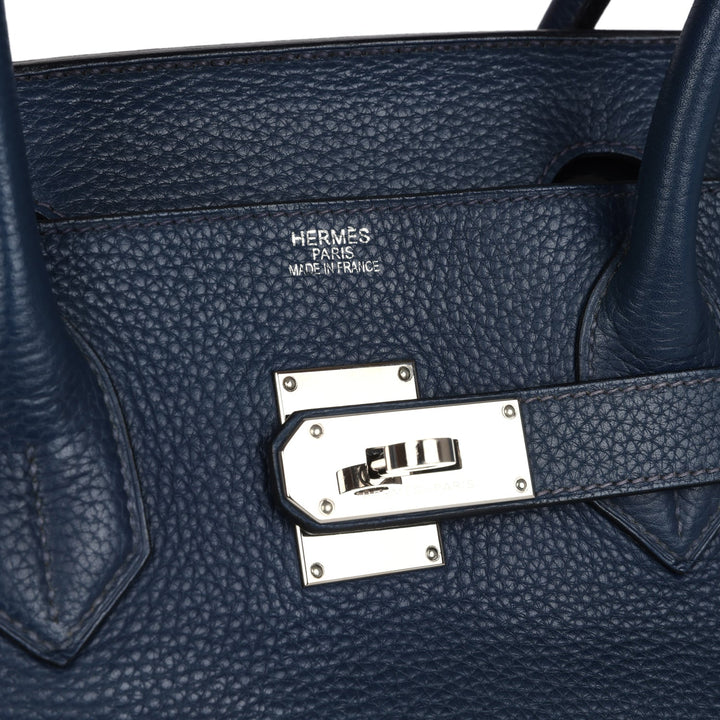 Hermes Shoulder Birkin 42 JPG Bleu De Prusse Clemence Palladium Hardware