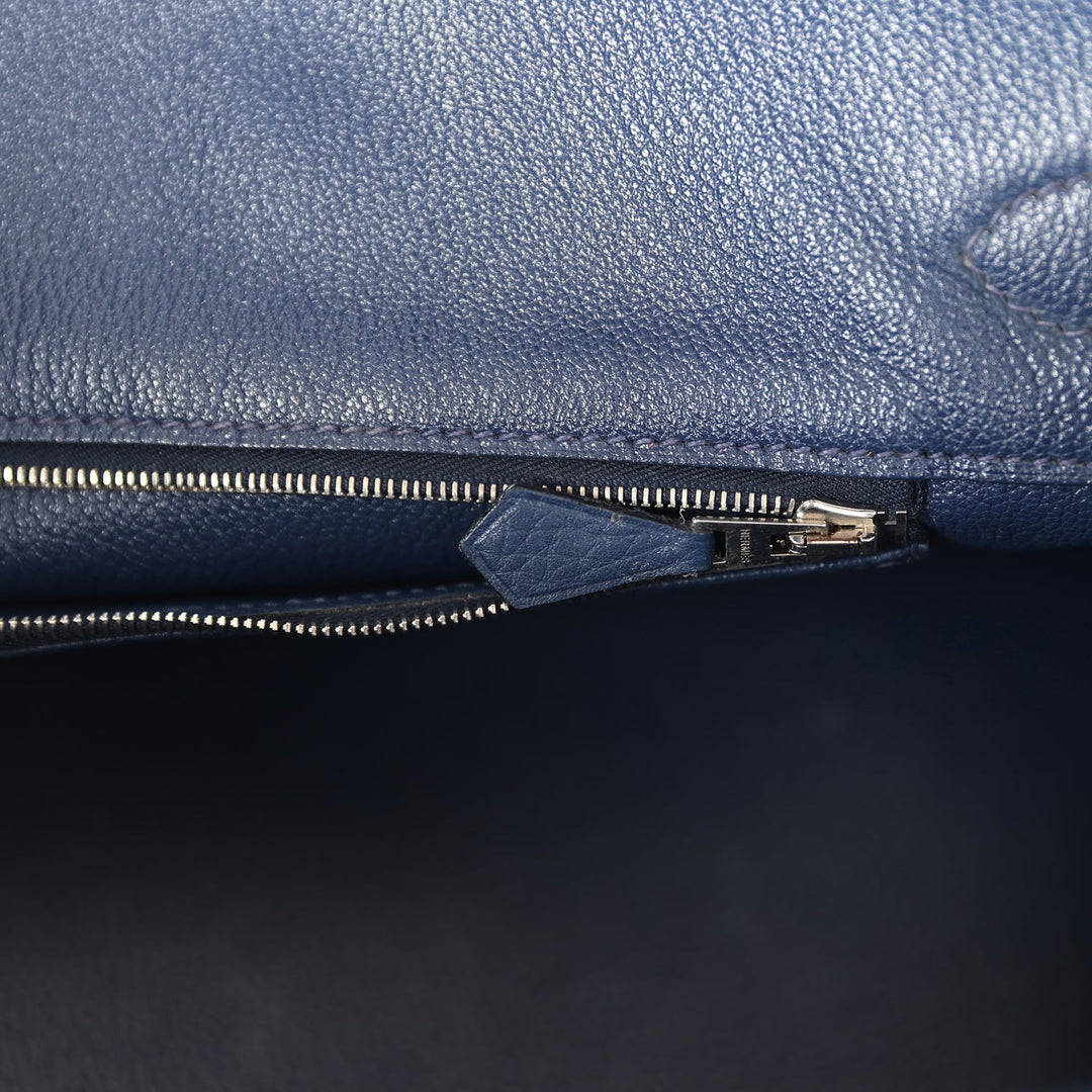 Hermes Shoulder Birkin 42 JPG Bleu De Prusse Clemence Palladium Hardware