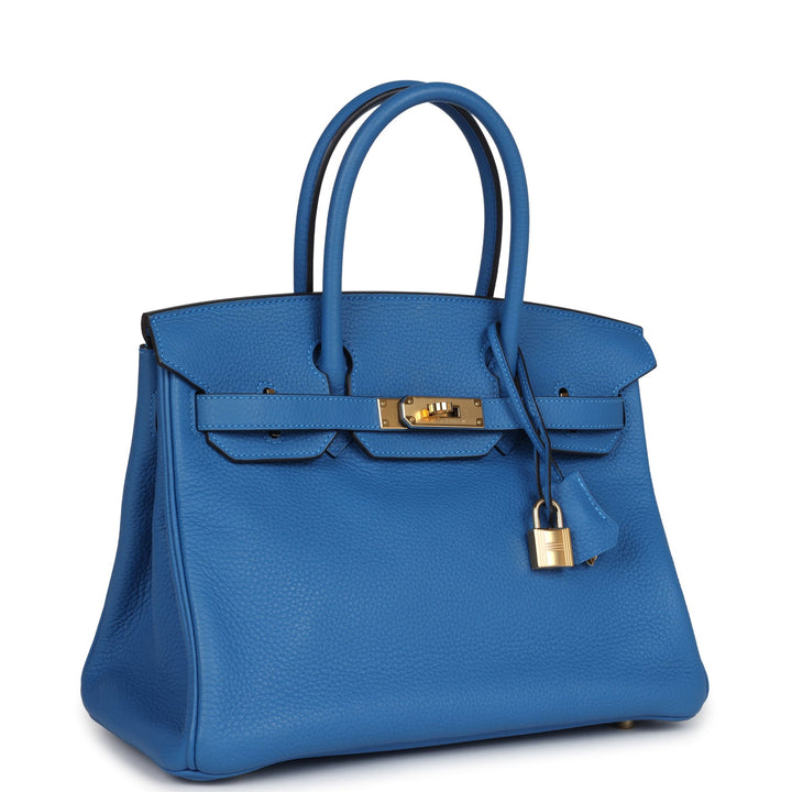 Hermes Birkin 30 Mykonos Clemence Gold Hardware
