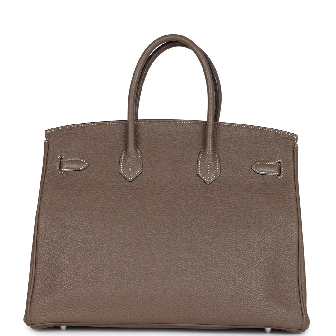 New Hermes Birkin 35 Etoupe Togo Palladium Hardware