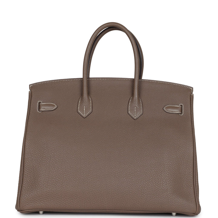 New Hermes Birkin 35 Etoupe Togo Palladium Hardware