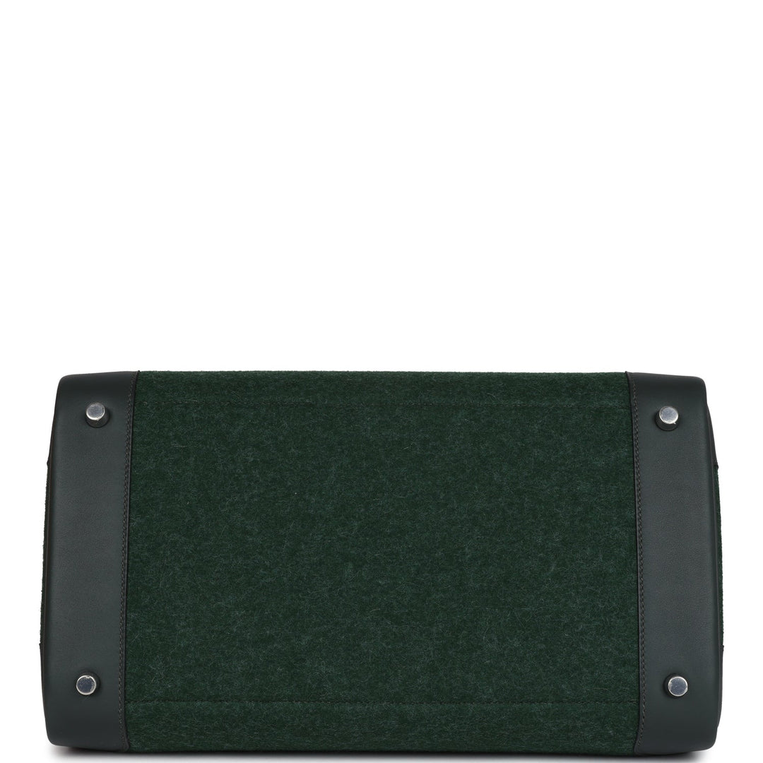 Hermes Birkin 35 Vert Anglais Feutre Wool and Vert Fonce Feutre Swift Palladium Hardware