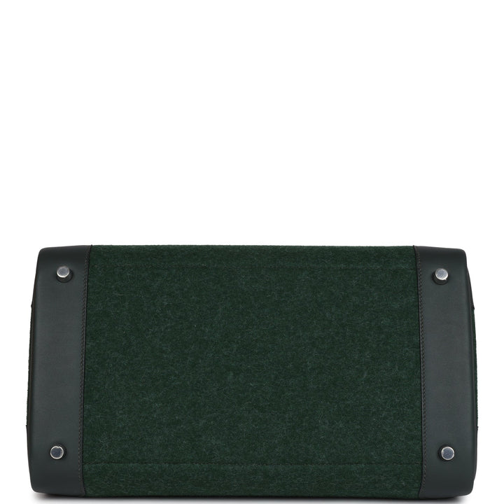 Hermes Birkin 35 Vert Anglais Feutre Wool and Vert Fonce Feutre Swift Palladium Hardware