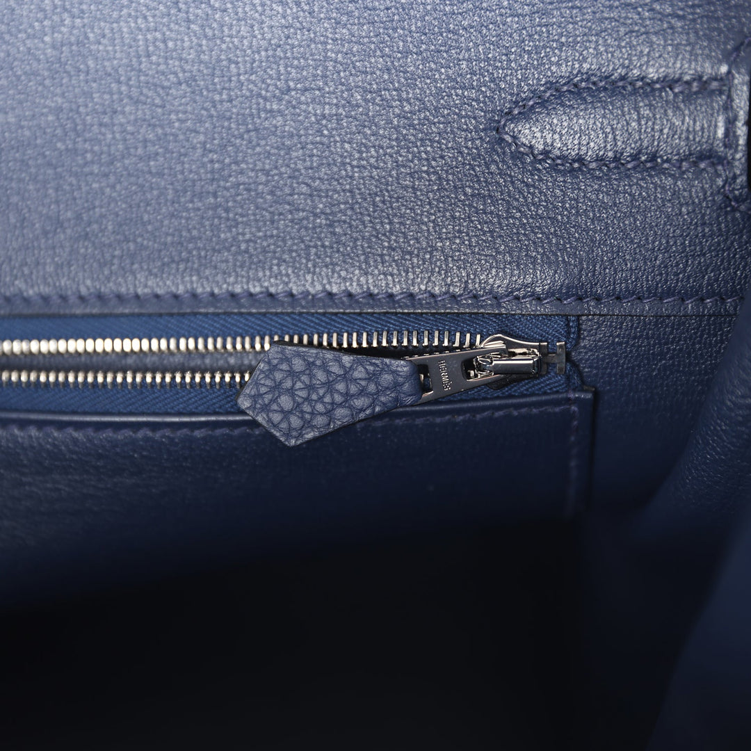 Hermes Birkin 35 Bleu Navy Togo Palladium Hardware