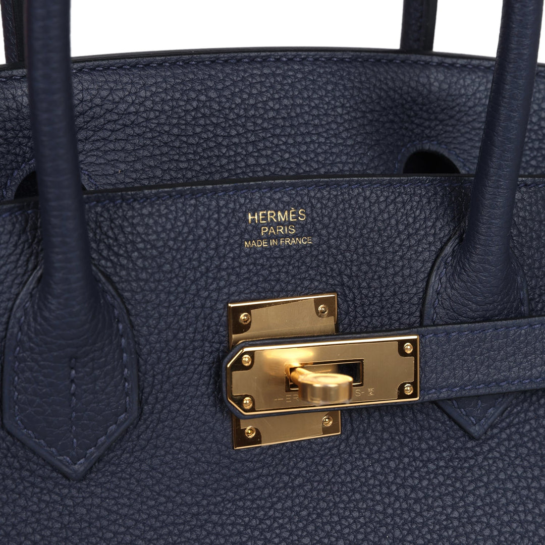 Hermes Birkin 30 Bleu Nuit Togo Gold Hardware